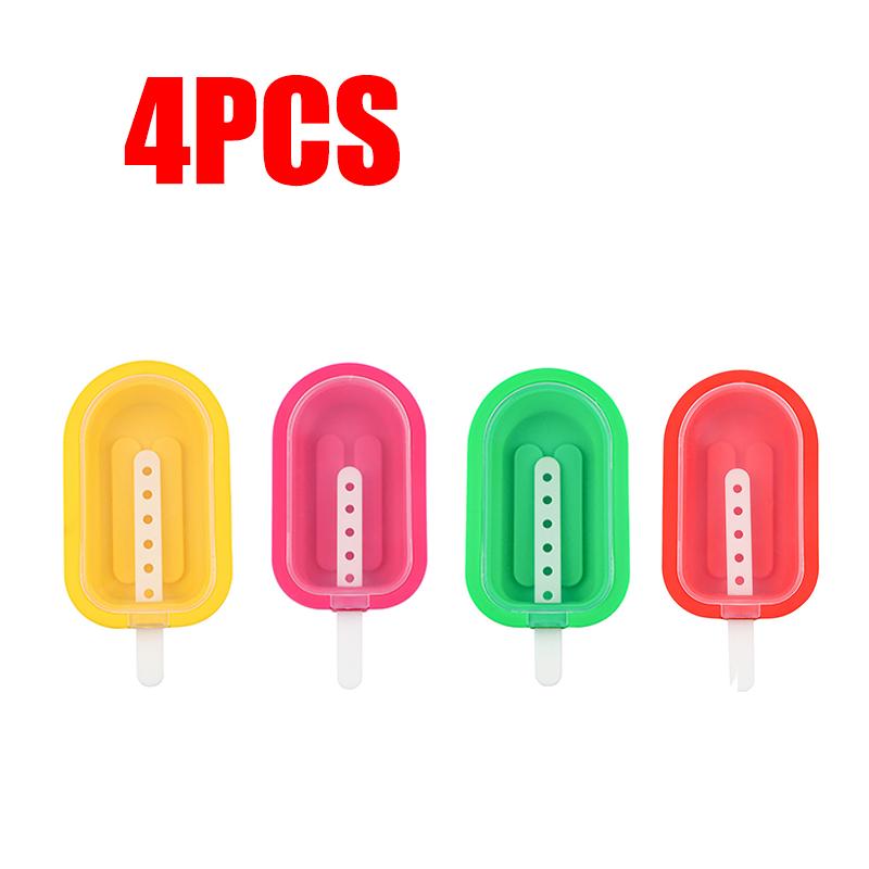 4/8/12PCS Ice Cream Silicone Mold Summer DIY Popsicle Molds Freezer Juice Cream Molds Ice Pop Maker Ice Cube Tray Kitchen Tool