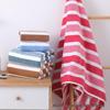 Coral Fleece Double-Sided Striped Bath Towel, Thick & Soft for Adults & Children