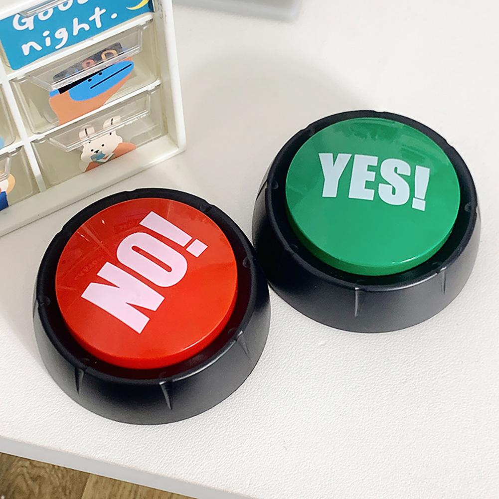 YES NO Gag Gift Voice Button Toy Funny Stress Reliever Interactive Toy Reaction Sound Silly Mood Booster Social/Party/Daily Icebreaking