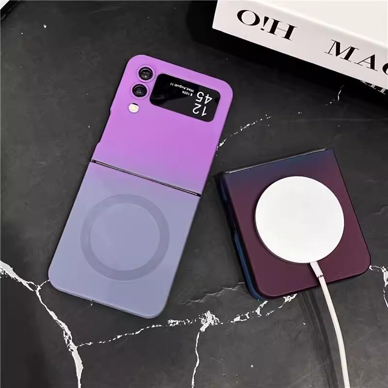 The Samsung ZFlip6 Folding Magnetic Phone Case Is Compatible with The Flip5 Gradient Soft Case and The ZFlip4 Full-coverage Tpu Protective Case