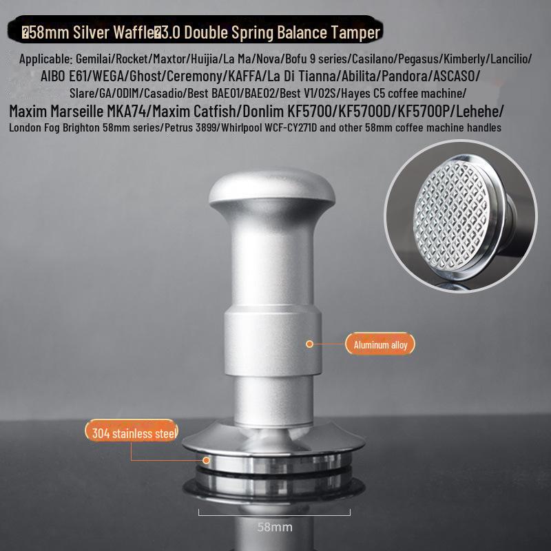 3.0 Double Spring Espresso Tamper with Free Adjustment, Constant Force, Balance - 51/53/58mm