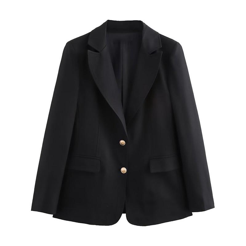 Women Temperament Lapel Slim Fit Suit Jacket Autumn Turn Down Collar Single-breasted Office Lady Blazer Elegant Fashion Coats