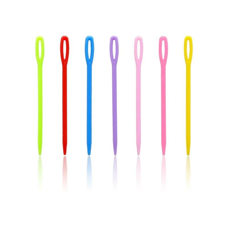 100PCS Plastic Sewing Needles Large Eye Plastic Yarn Needles for Kids Craft Plastic Embroidery Needle for DIY Sewing Handmade