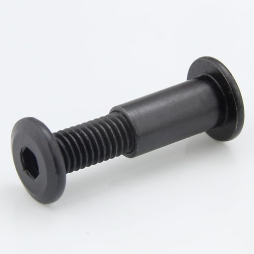 Pack of 10 M6 Black Screw Posts for Belt Buckles, Binding Bolts, Carbon Steel, Furniture Snug (M6*12)