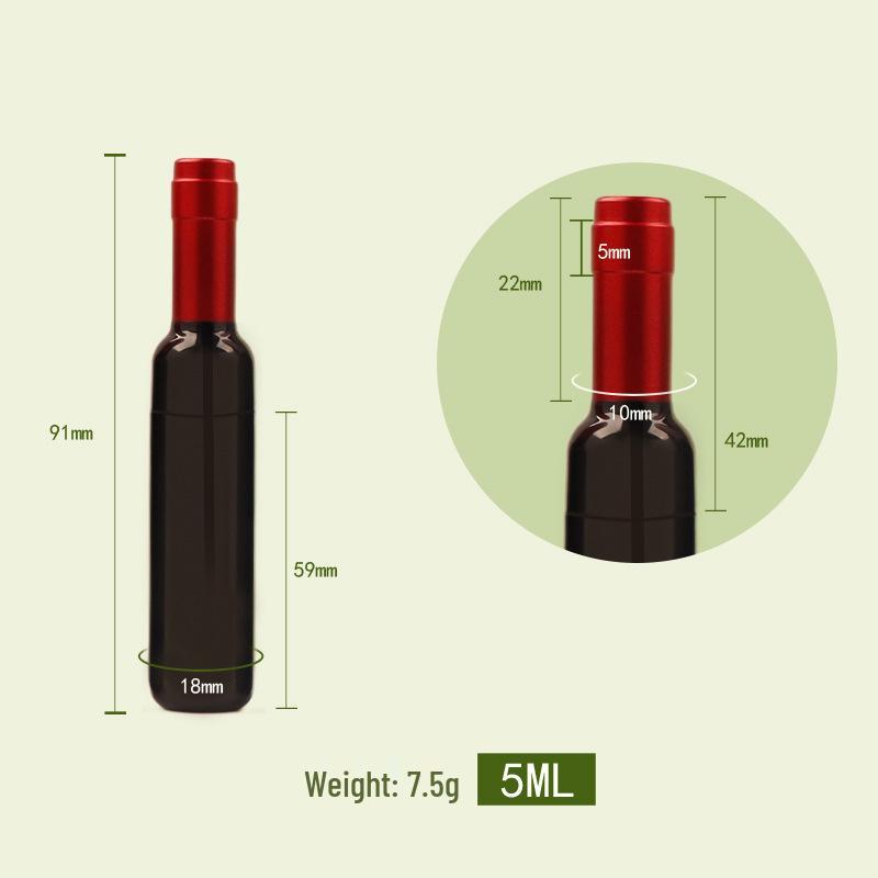 5ml Korean-Style Red Wine-Inspired Lip Gloss Tube, Plastic, Round, In Stock