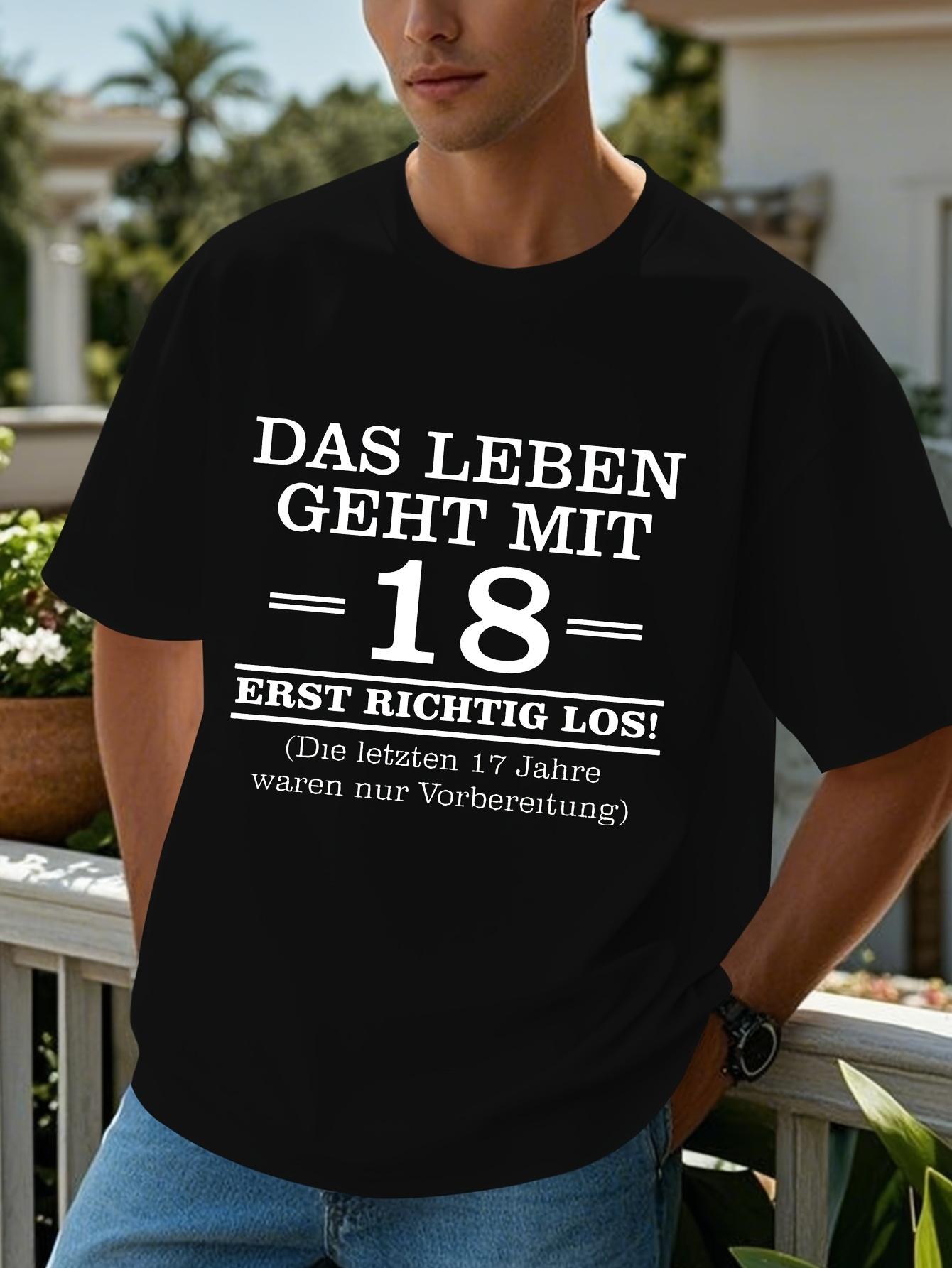 T-Shirt y2k 18th Birthday German Quote Black/White S