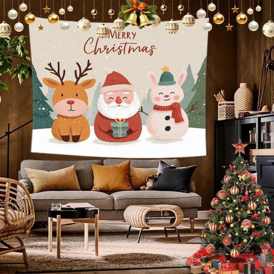 Christmas Pine Tapestry Background Cloth Hanging Cloth Bedroom Bedside Decorative Wall Cloth Rental Dormitory Tapestry