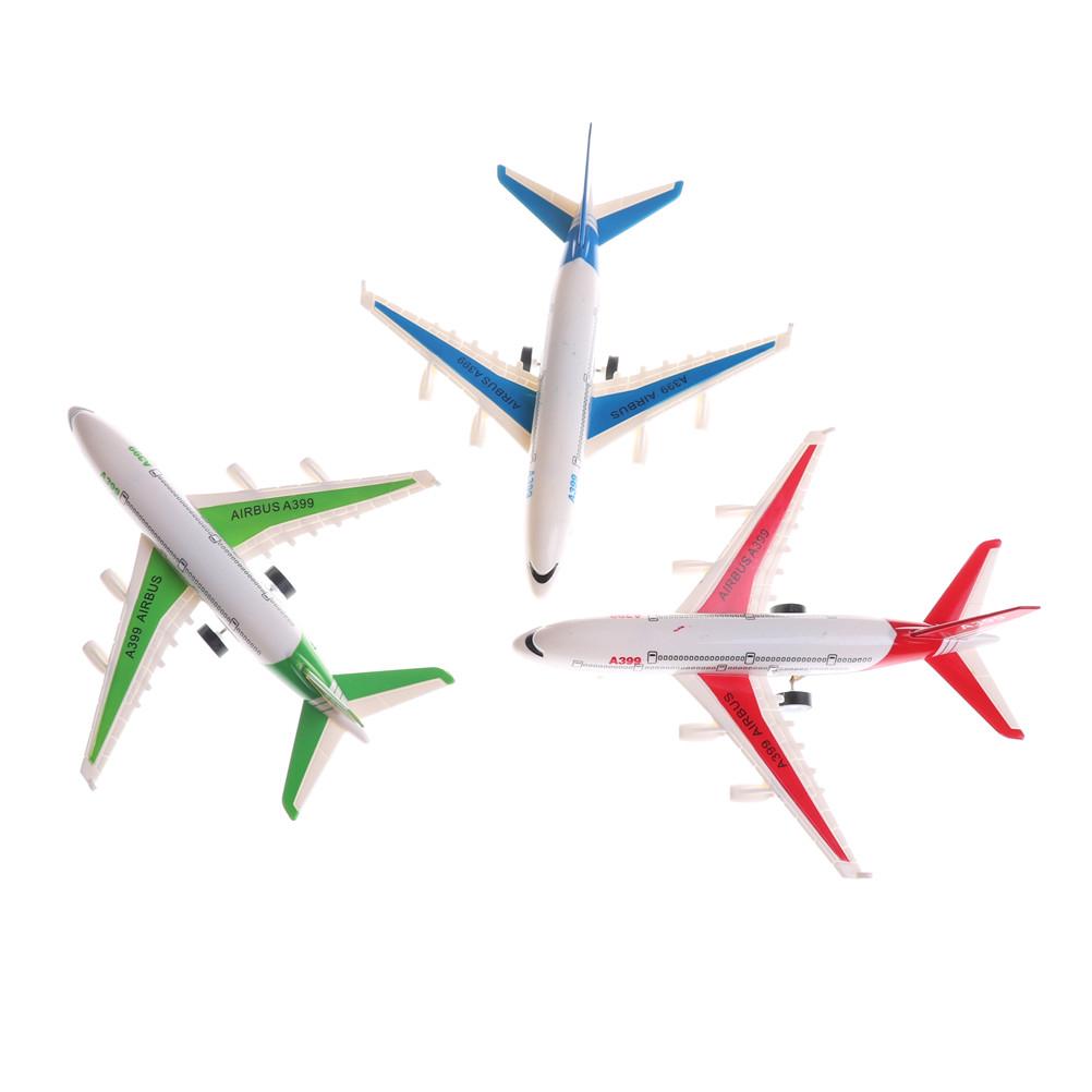 Plastic Air Bus Model Kids Children Pull Back Airliner Passenger Plane Model