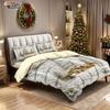 Ensemble de couette sans garniture 3 pièces imprimé arbre de Noël imitation relief multi-taille chambre dortoir décoration de literie lavable en machine