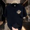 Men Cotton T Shirt Short Sleeve Casual Round Neck Solid Color Basic Tee Top Summer Breathable Comfortable Clothing for Daily Wear