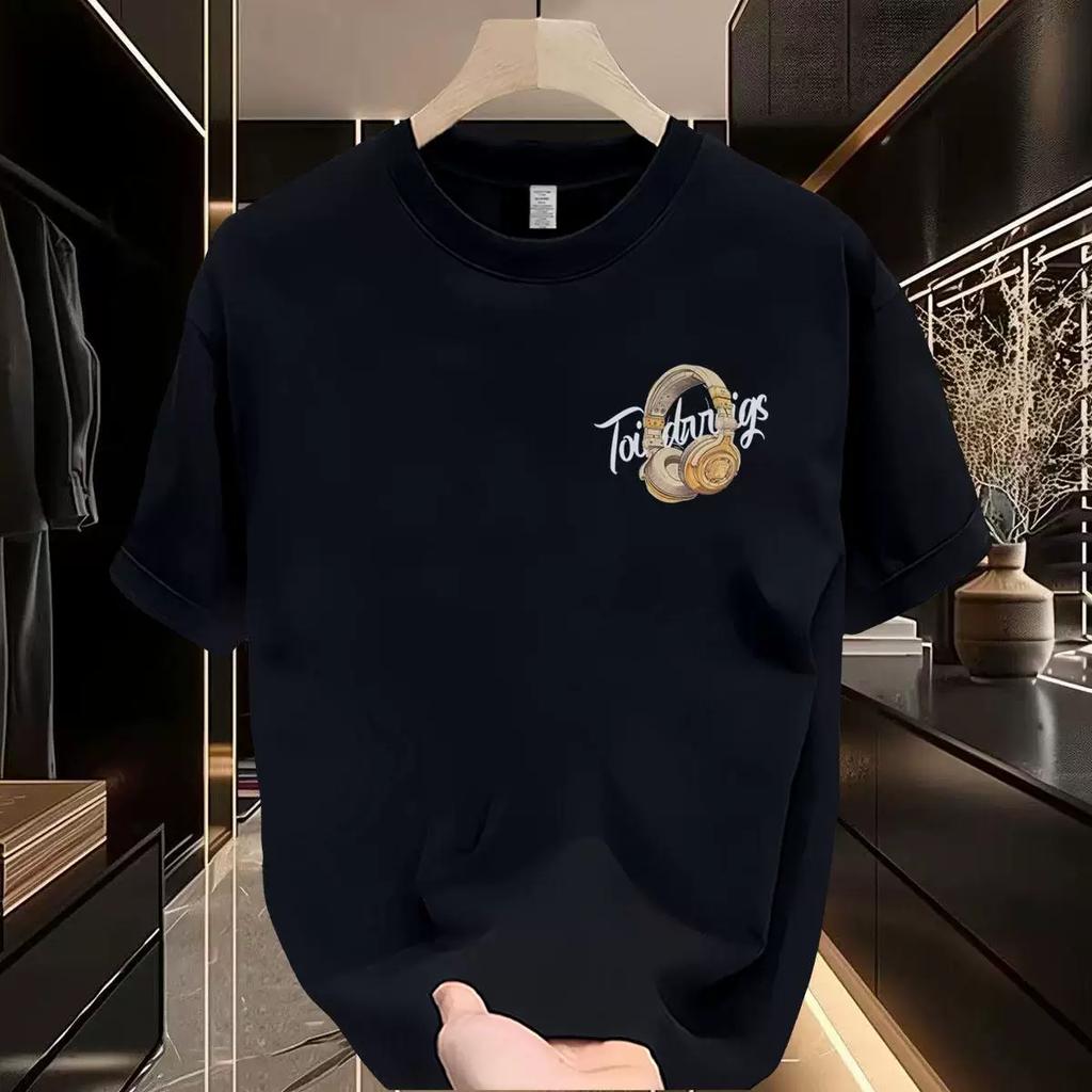 Men Cotton T Shirt Short Sleeve Casual Round Neck Solid Color Basic Tee Top Summer Breathable Comfortable Clothing for Daily Wear