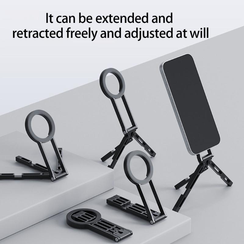 Double Side Magnetic Mobile Phone Holder Phone Tripod Stand for Phone 16 Mini Aluminium Bracket Quick Mount Pocket Stand