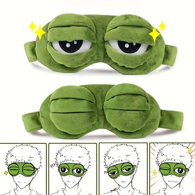 Mascherina per Dormire Rana Triste 3D Naturale Copertura Ombra per Occhi per Dormire Patch per Occhi Uomo Donna Morbida Portatile Benda da Viaggio