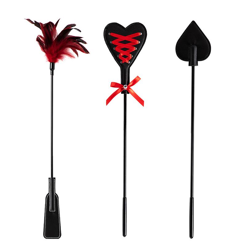 Feather Pu Leather Paddles Whip Spanking Flogger Role Play Horse Riding For Fun Sex Toys Adult Sex Toys