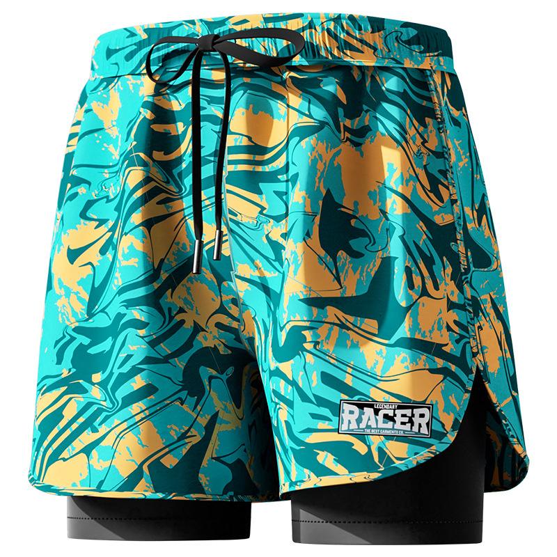 Men's Plus Size Anti-Embarrassment Swim Trunks Boxer Briefs and Swim Gear Set