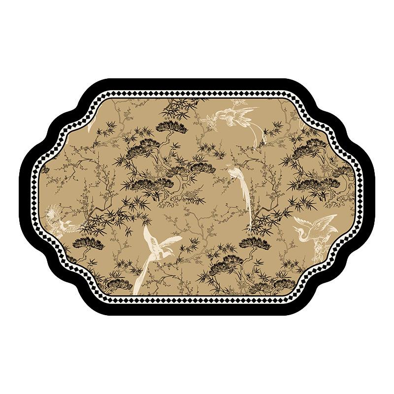 New Chinese-style Bathroom Door Absorbent Floor Mat Anti-slip Foot Mat Special-shaped Diatom Mud Bathroom High-end Mat