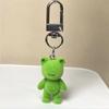 Cute 3D Flocking Frog Keychain Flocked Little Frog Couple Mobile Phone Pendant Car Keyring Earphone Backpack Charms Bag Decor