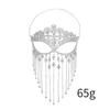 Cosplay Veil Headwear Rhinestone Tassel Mask Chain Women Masquerade Crystal Head Decor Nightclub Head Rave Party Indian Jewelry
