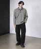 AZENDER Striped Polo Shirt Melange Gray