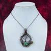 Tree Of Life Chrysoprase Gemstone Pendant Copper Wire Wrapped Handmade Jewelry