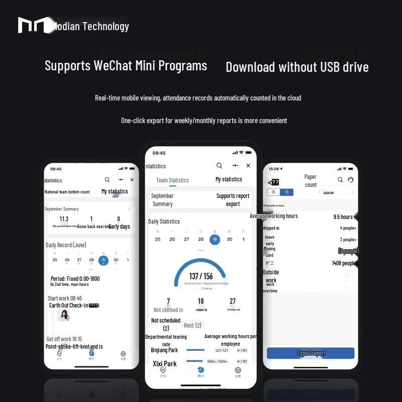 Magic Point M3 Slimme Gezichtsherkenning Tijdklok