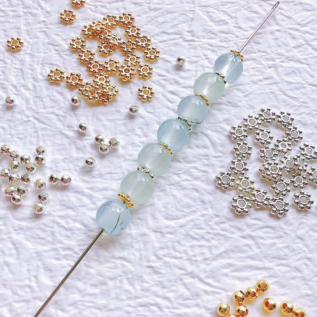 18k Gold Plated Snowflake Spacer Beads for DIY Jewelry Making