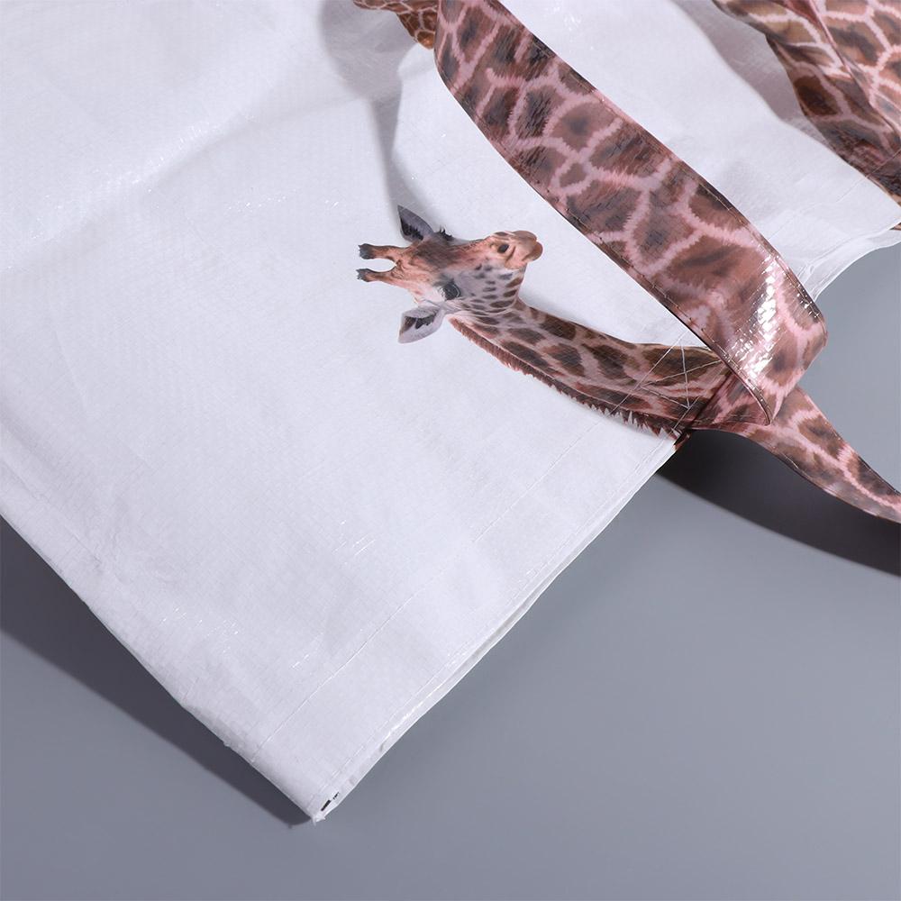 Creative Eco Bag Shoulder Pouch Woven Bag Waterproof Giraffe Shopping Bag  Travel