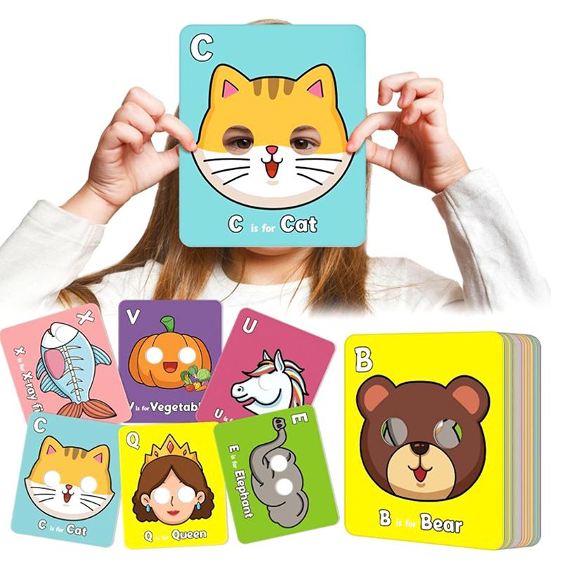 Alphabet Flash Cards,Giant Abc Animal Flash Cards For Toddler 3-5,26 Lowercase And Uppercase Letter Cards