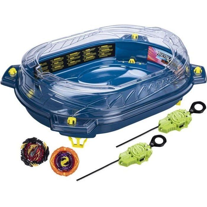 Beyblade Burst QuadStrike, set de combat Thunder Edge avec arène Beystadium, 2 toupies et 2 lanceurs, à partir de 8 ans