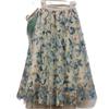 Women's French Romantic A-Line Mesh Skirt with 3D Flowers - Elastic Waist, Stunning Summer Design