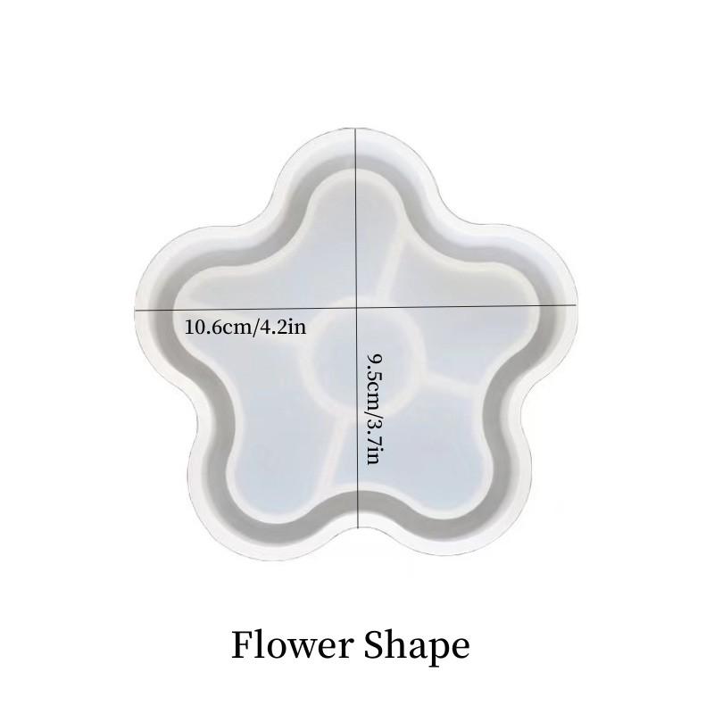 DIY Kristall Epoxidharz Untersetzer Form Kristall Quadratisch Rund Herz Sechseck Silikon Tablettform Heimdekoration Tassenmatte Padform