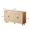 158CM Elegant and Functional 4-Door Rattan Decorative Storage Cabinet,for Bedroom,Living Room,Office