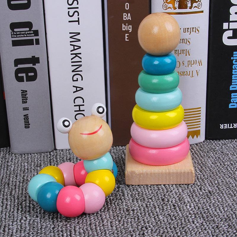 

Montessori Wooden Rainbow Stacking Rings - Educational Toy for Children