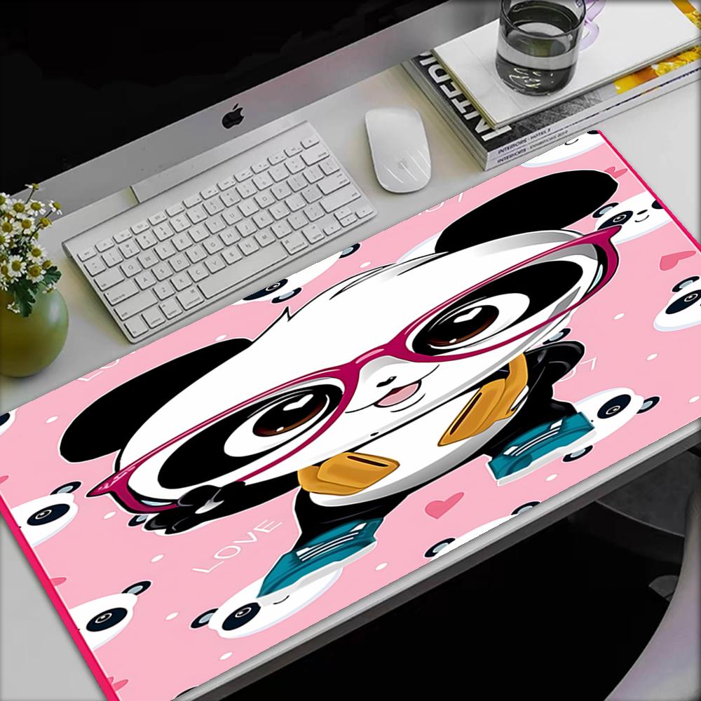 Luluca Panda Theme Mouse Pad, Non Slip Rubber Base, Multifunctional Office & Home Decor, Perfect for Workspace Personalization.