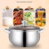 Thickened Stainless Steel 24cm Apple Stockpot - Extra Deep Soup & Noodle Pot