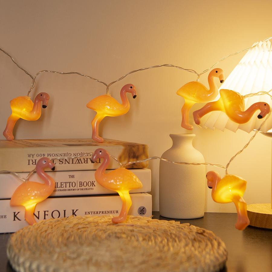 Flamingo Girl Heart Decoration Room Decoration Props LED Small Colorful Lights Flashing Light String Atmosphere Lights
