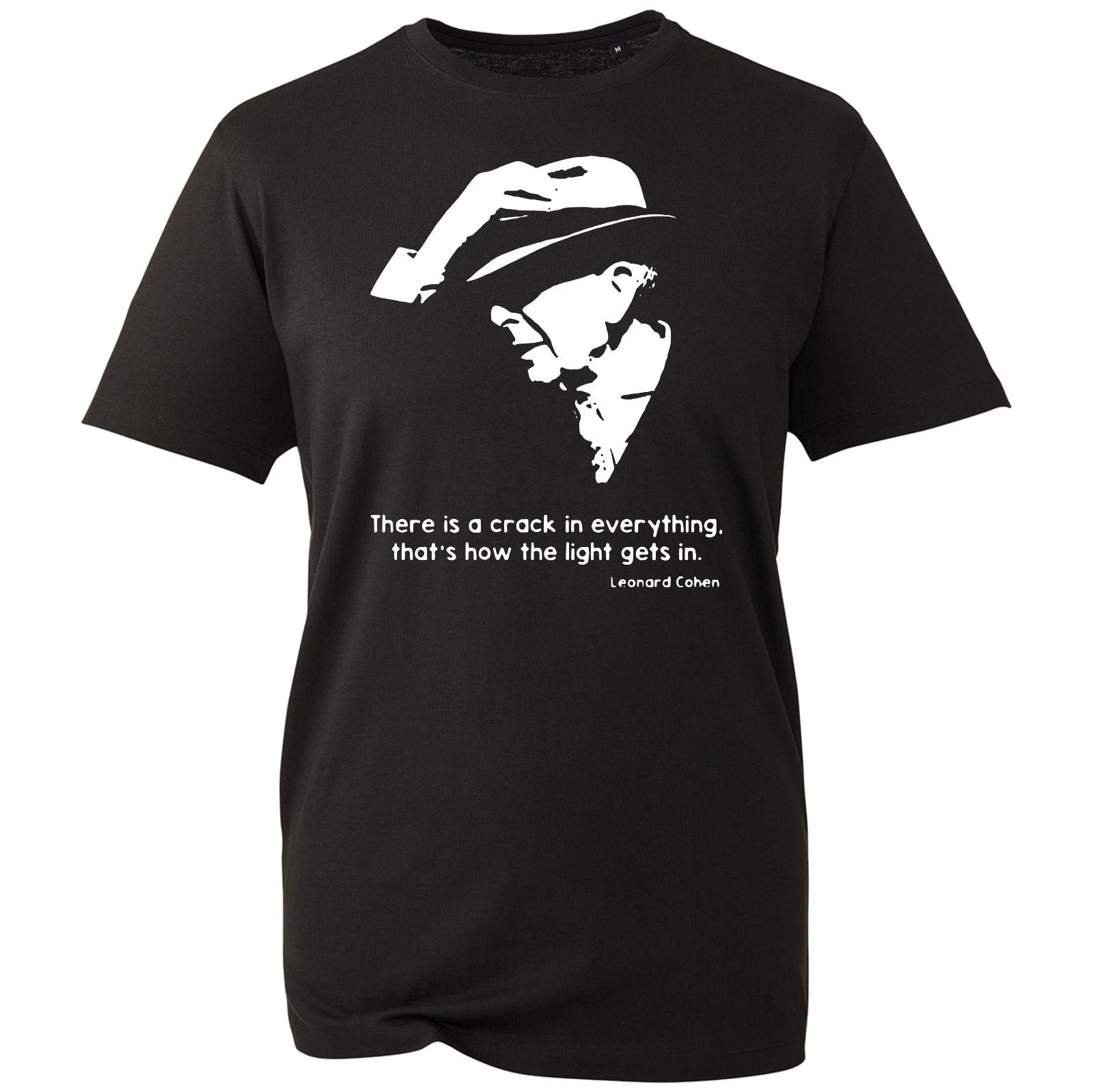 Leonard Cohen There Is A Crack In Everything Song Anthem Inspired Gift T-shirt M