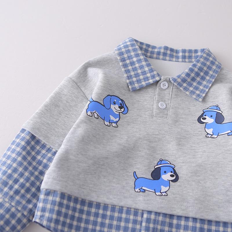 Kids' Korean-Style Two-Piece Hoodie Set: Baby Boys' Spring/Autumn Handsome Outfit 2026