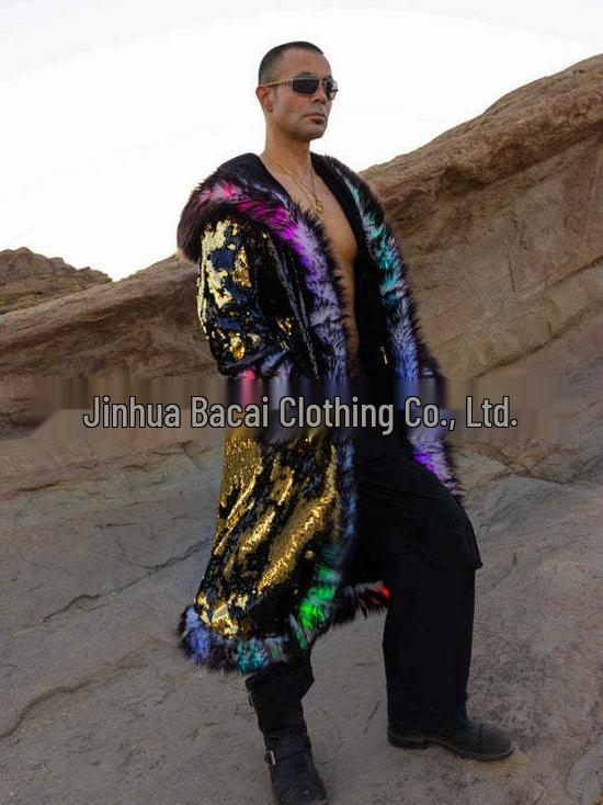 Costume Cosplay con Cappuccio e Paillettes LED da Uomo 2025 per Carnevali Europei e Americani