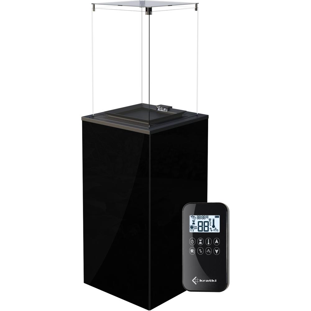 Patio Gas Heater Patio Mini Glass Panel Black Automatic 8,2 kW