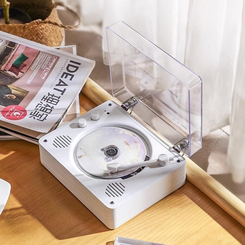 10W 5V Record Player Vintage Vinyl CD Player Mobile Bluetooth Large Battery Sound System Stereo Dual Speaker