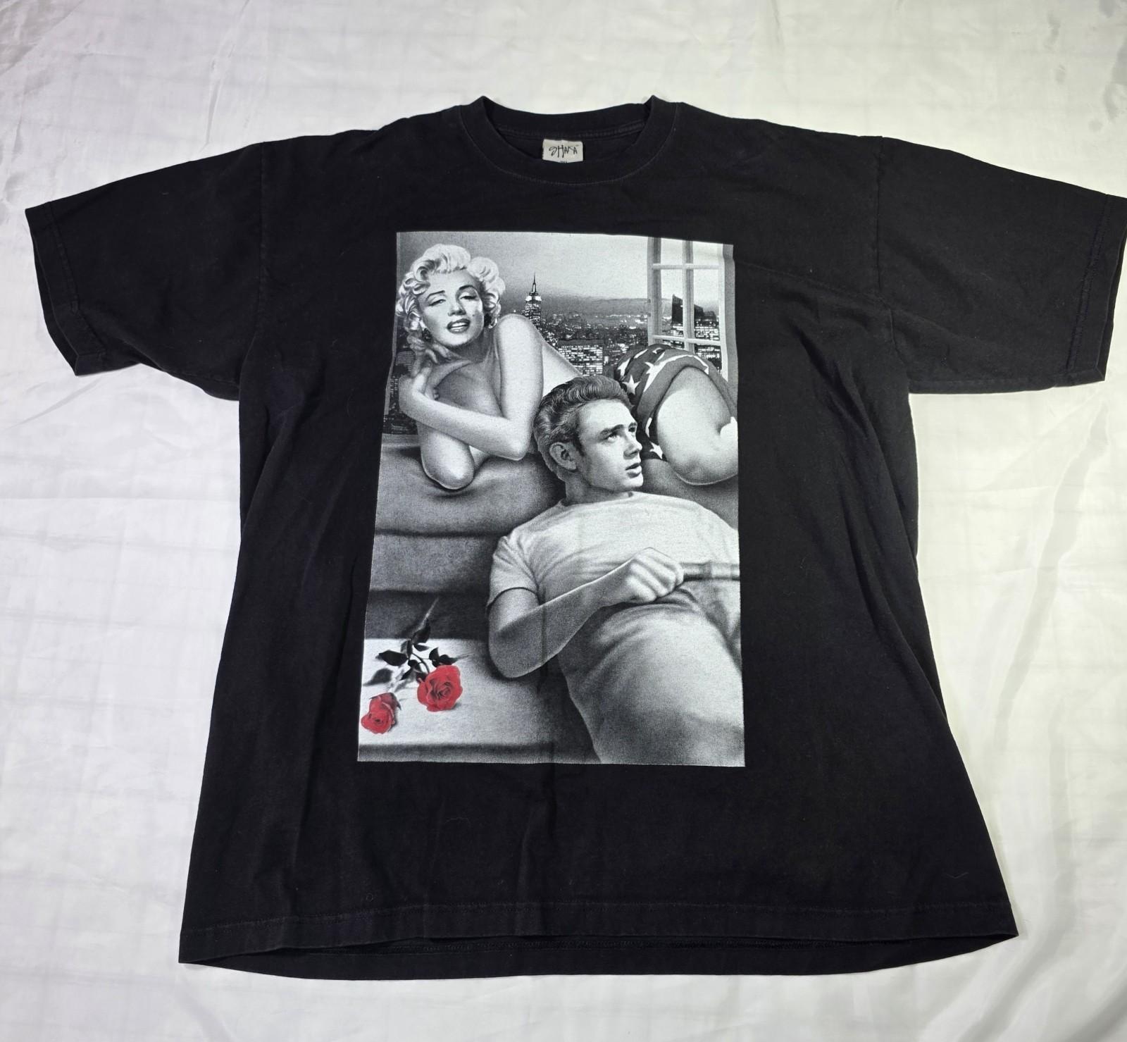 Shaka Wear Marilyn Monroe James Dean Black Cotton Tee Shirt Size Men s 2Xl XL