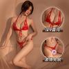 Sexy Plus Size Lace-up Lingerie Free Thong Sexy Bikini Three-point Suit Women