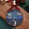 1pc Retro Christmas Pendant Ornament Wooden Creative Blue Art Drop Decoration for Entryways Windows Wall Home Party Decor