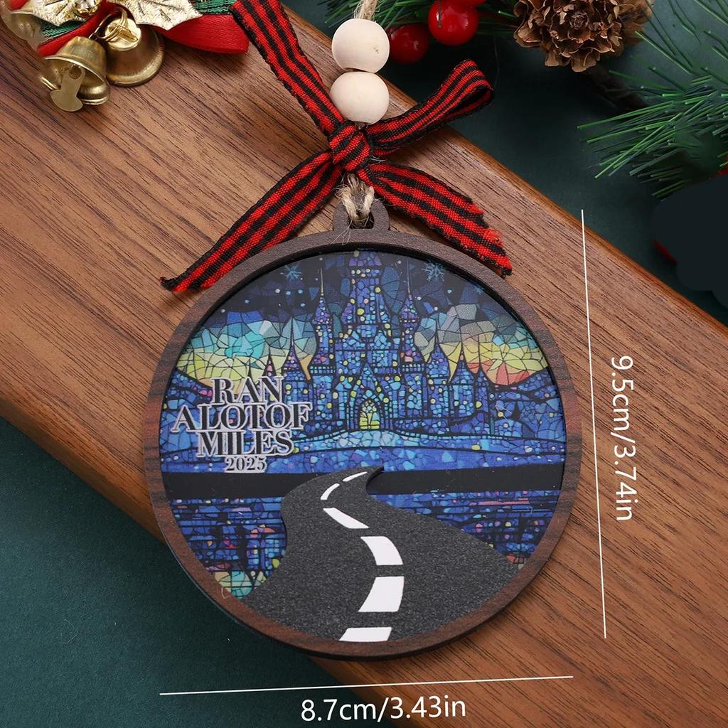 1pc Retro Christmas Pendant Ornament Wooden Creative Blue Art Drop Decoration for Entryways Windows Wall Home Party Decor