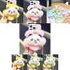 Adorable Plush Cartoon Flower Panda Mobile Phone Holder Cute Accessory Keychain