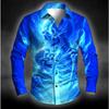 Men's Skull Printed Long Sleeve Shirts Casual Cardigan New Button Holiday Fashion Shirts