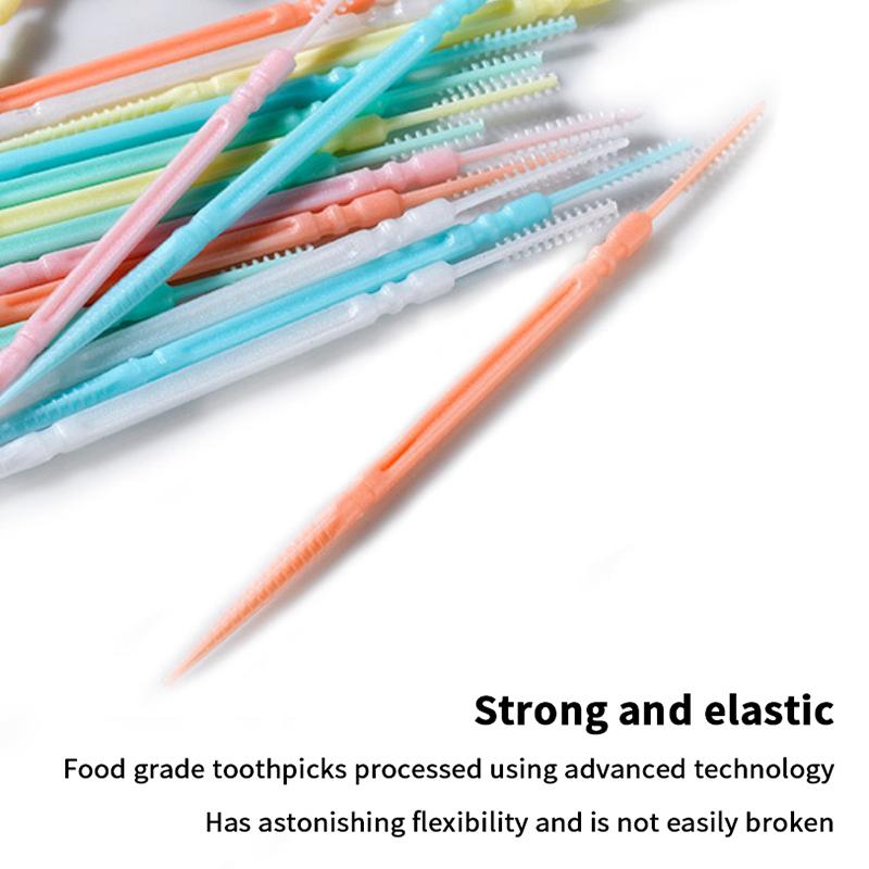100/200 Stück Einweg-Familien-Doppelkopf Hochwertige Personalisierte Kreative Fruchtspieße Tragbare Ultrafeine Zahnstocher