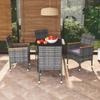 Day and Night - Day and Night 5-piece Garden Furniture Set with Gray Synthetic Rattan Cushions