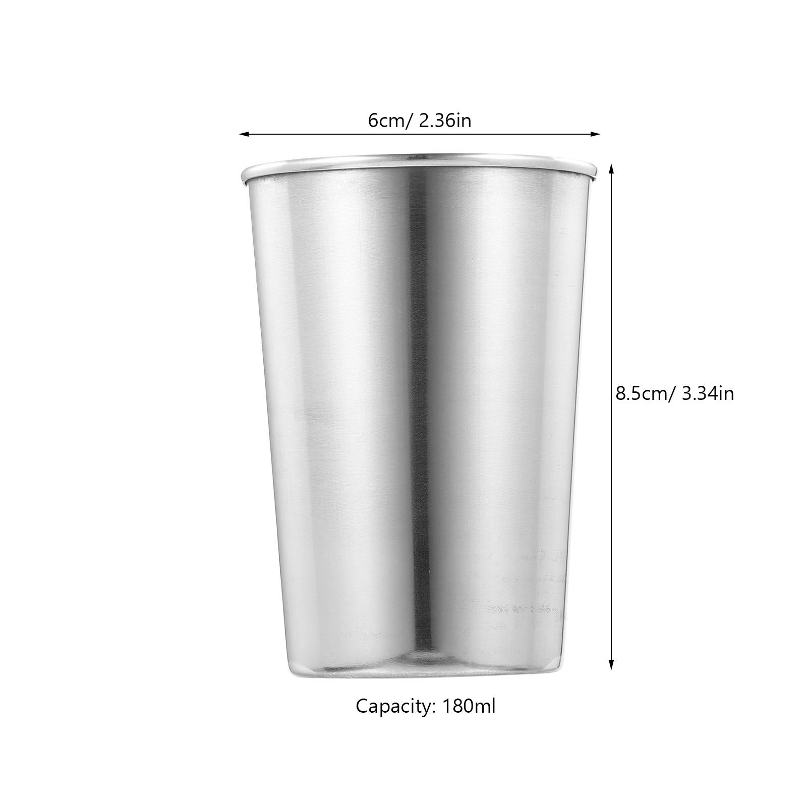 2pcs Stainless Steel Water Cup 180Ml Silver Tumbler For Home Bathroom Motorhome Multi-Use Beverage Container Kitchen other